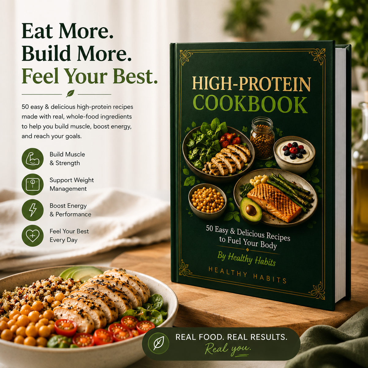 High-Protein Cookbook | 50 Easy & Delicious High-Protein Recipes (PDF eBook)