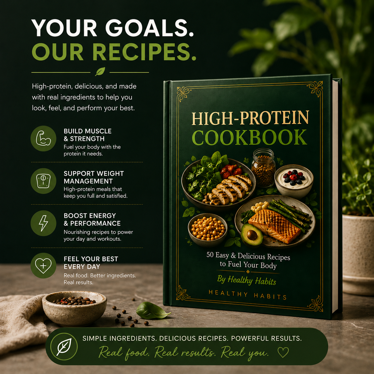High-Protein Cookbook | 50 Easy & Delicious High-Protein Recipes (PDF eBook)