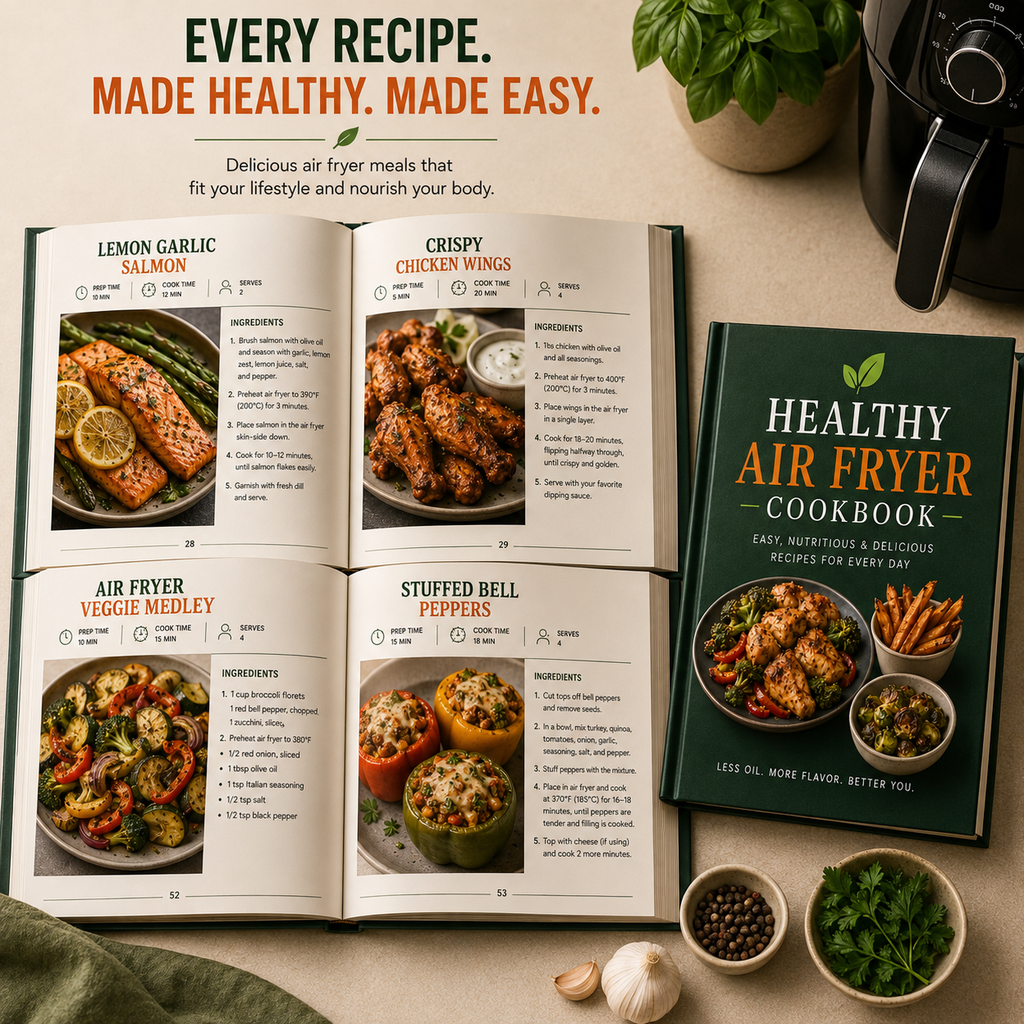 Healthy Air Fryer Cookbook | 30 Easy & Crispy Recipes for Everyday Cooking (PDF eBook)