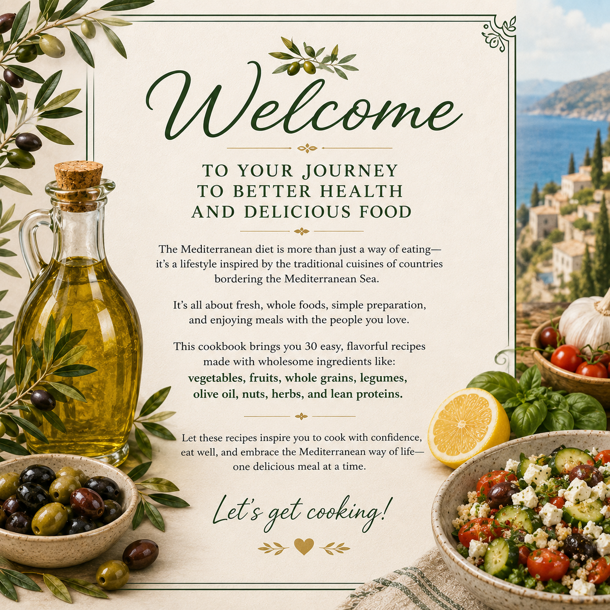 Mediterranean Diet Cookbook | 30 Easy & Heart-Healthy Recipes (PDF eBook)