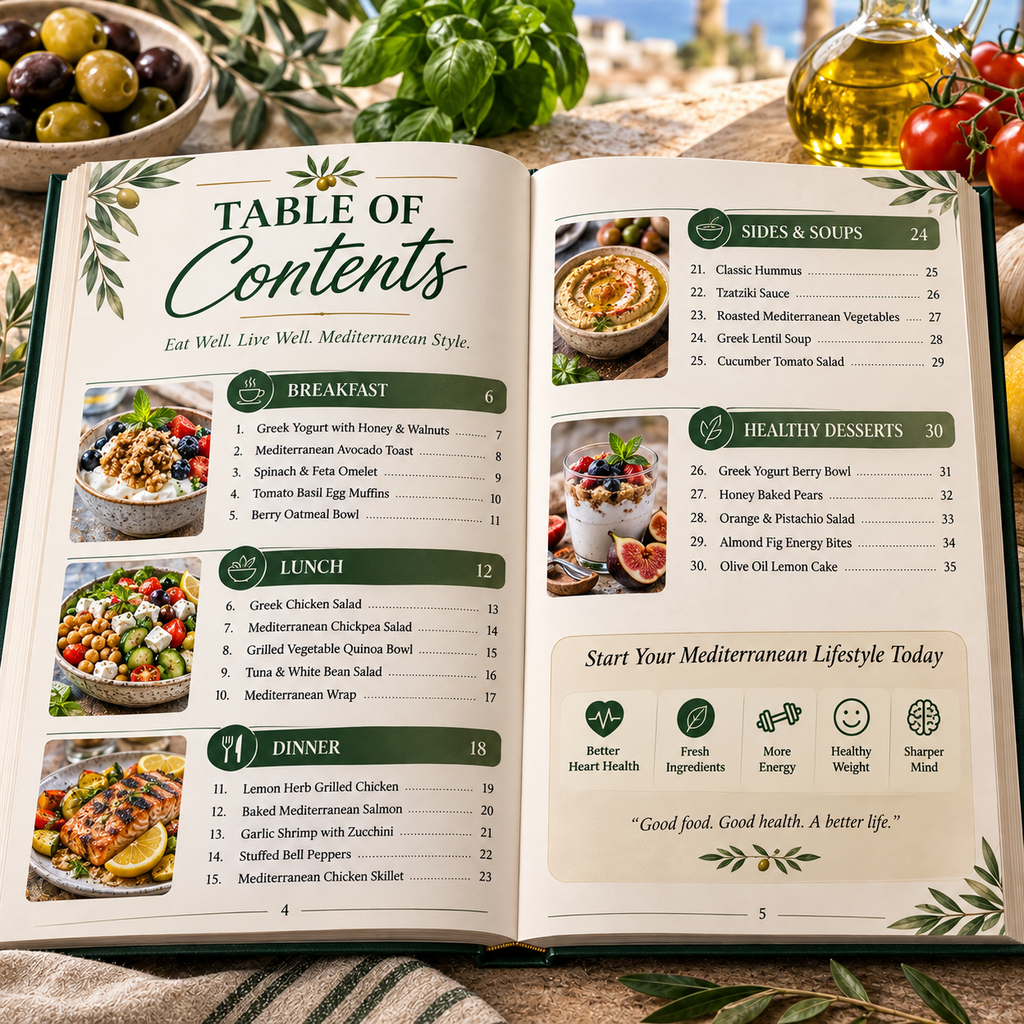 Mediterranean Diet Cookbook | 30 Easy & Heart-Healthy Recipes (PDF eBook)